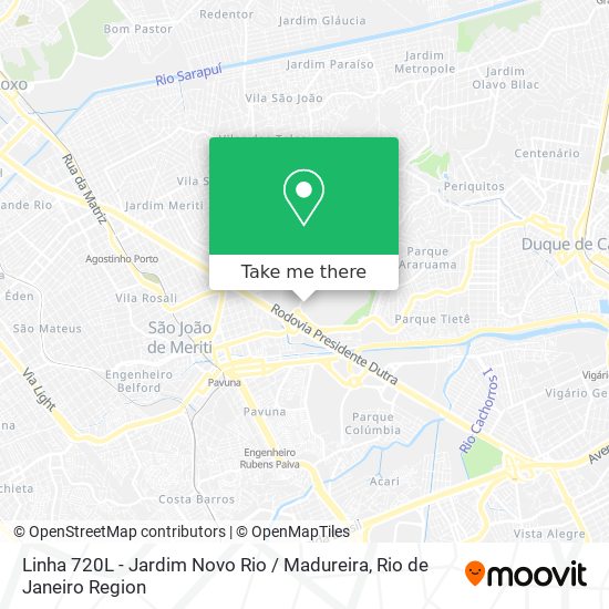 Linha 720L - Jardim Novo Rio / Madureira map