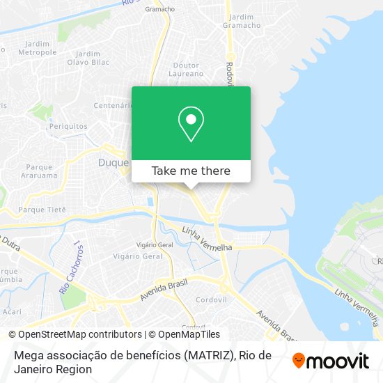 Mapa Mega associação de benefícios (MATRIZ)