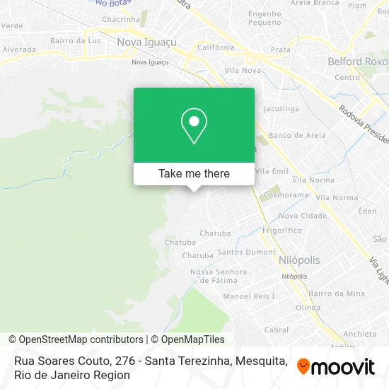 Rua Soares Couto, 276 - Santa Terezinha, Mesquita map