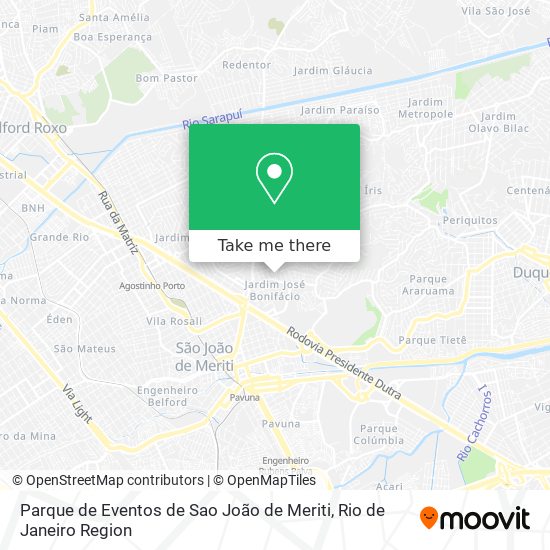 Mapa Parque de Eventos de Sao João de Meriti