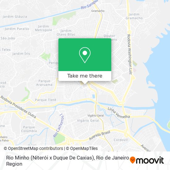 Mapa Rio Minho (Niterói x Duque De Caxias)