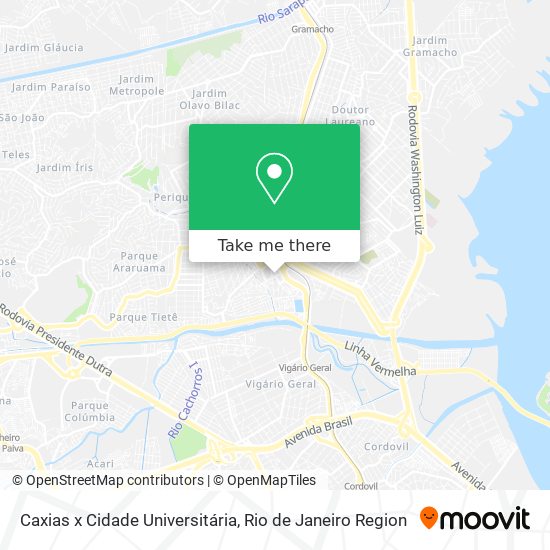 Caxias x Cidade Universitária map