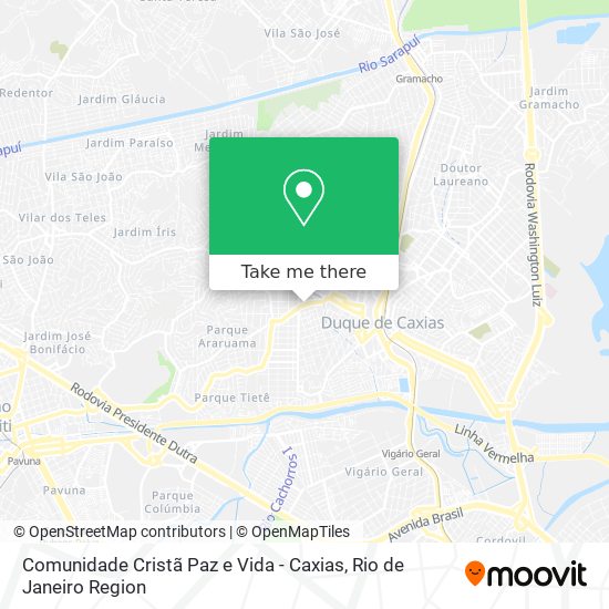 Mapa Comunidade Cristã Paz e Vida - Caxias