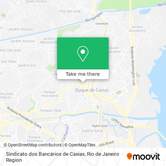 Mapa Sindicato dos Bancários de Caxias