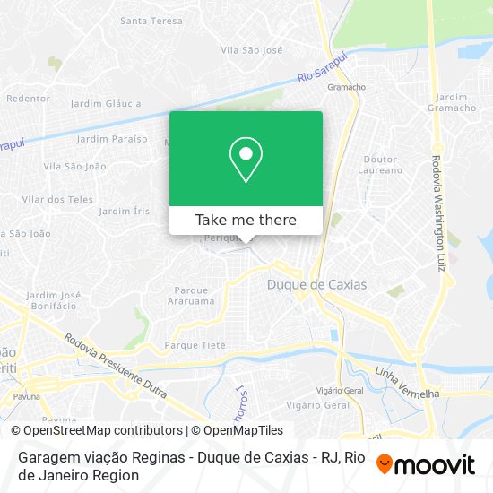 Garagem viação Reginas - Duque de Caxias - RJ map