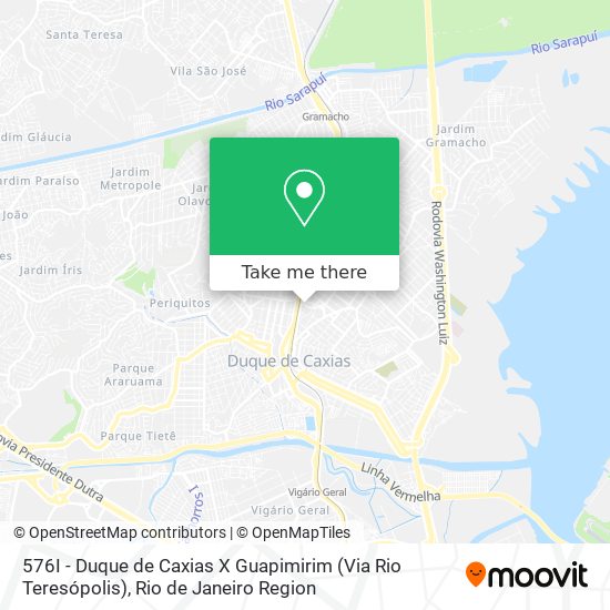 576I - Duque de Caxias X Guapimirim (Via Rio Teresópolis) map