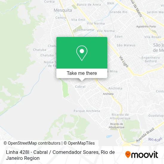 Linha 428I - Cabral / Comendador Soares map