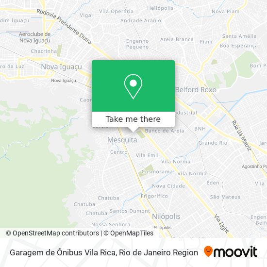 Mapa Garagem de Ônibus Vila Rica