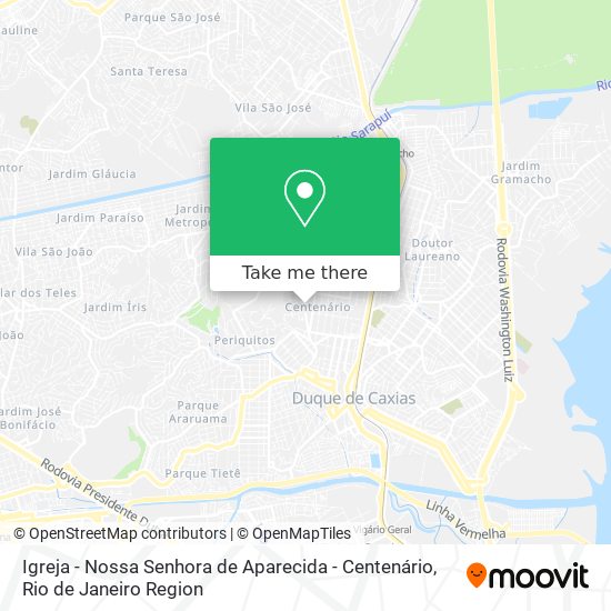 Mapa Igreja - Nossa Senhora de Aparecida - Centenário