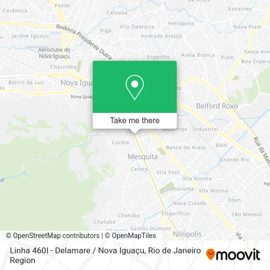 Linha 460I - Delamare / Nova Iguaçu map