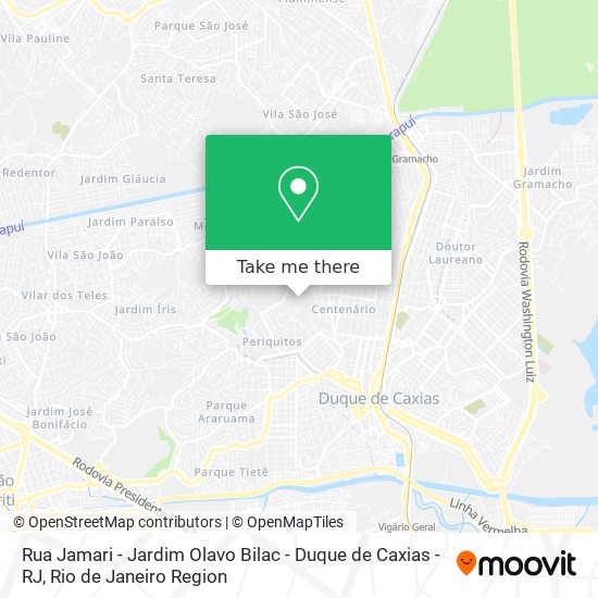 Mapa Rua Jamari - Jardim Olavo Bilac - Duque de Caxias - RJ