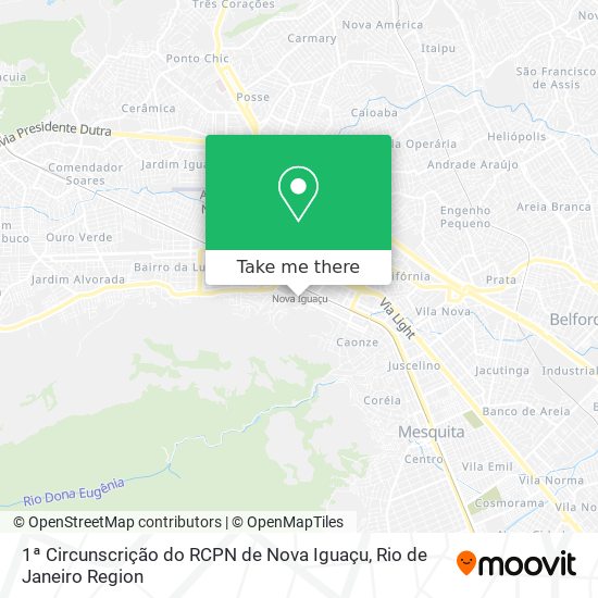1ª Circunscrição do RCPN de Nova Iguaçu map