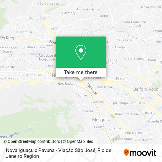 Nova Iguaçu x Pavuna - Viação São José map