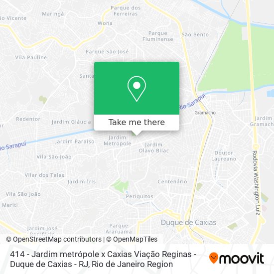 Mapa 414 - Jardim metrópole x Caxias
Viação Reginas - Duque de Caxias - RJ