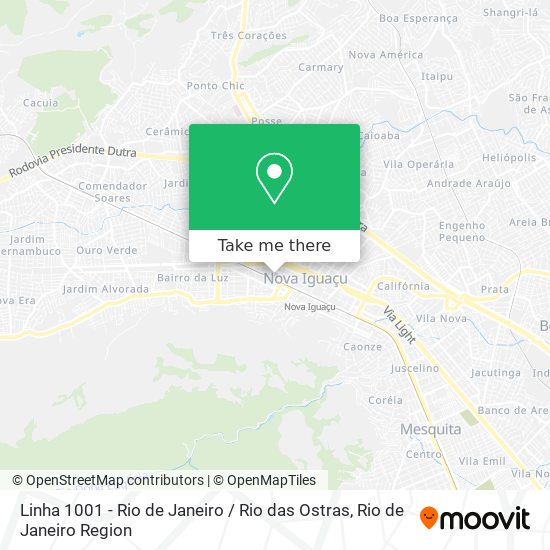 Linha 1001 - Rio de Janeiro / Rio das Ostras map