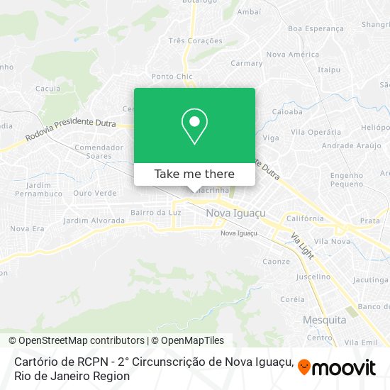 Mapa Cartório de RCPN - 2° Circunscrição de Nova Iguaçu