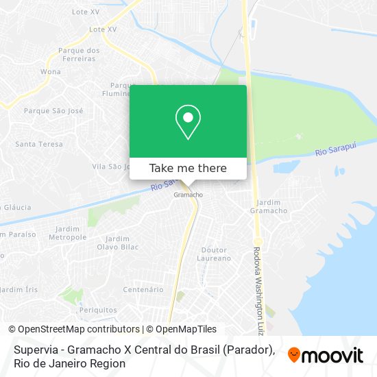 Supervia - Gramacho X Central do Brasil (Parador) map