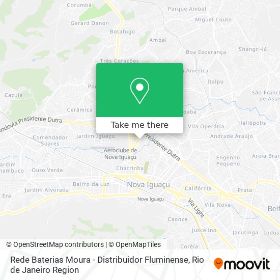 Mapa Rede Baterias Moura - Distribuidor Fluminense
