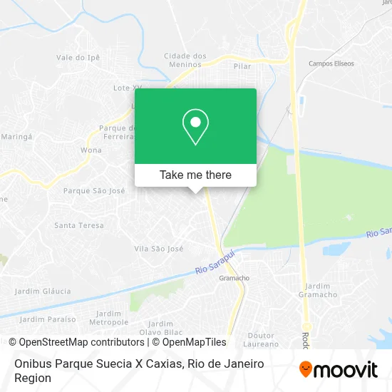Onibus Parque Suecia X Caxias map