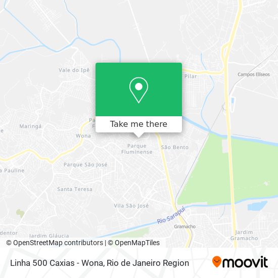 Linha 500 Caxias - Wona map