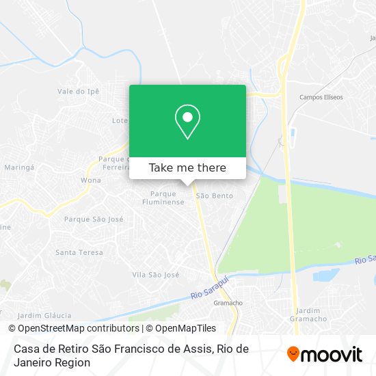 Mapa Casa de Retiro São Francisco de Assis