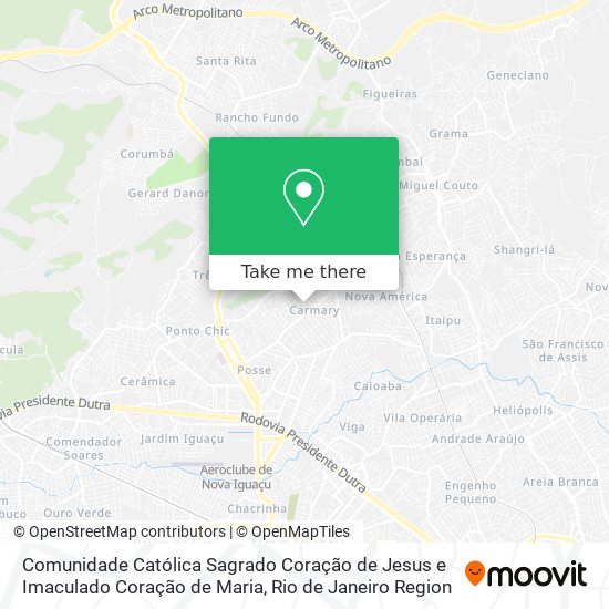 Mapa Comunidade Católica Sagrado Coração de Jesus e Imaculado Coração de Maria