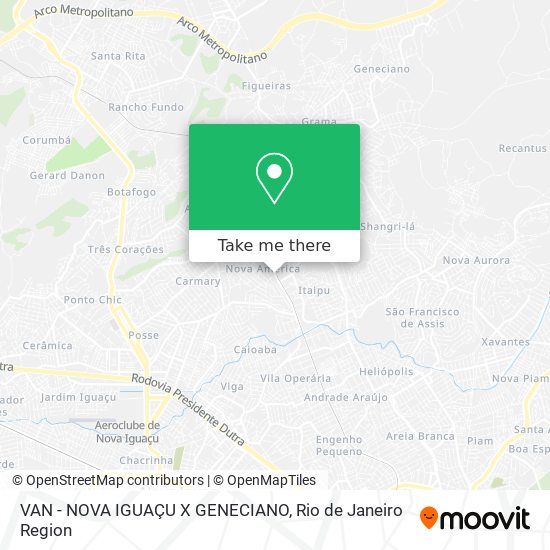 VAN - NOVA IGUAÇU X GENECIANO map