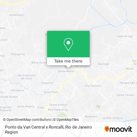 Mapa Ponto da Van Central x Roncalli