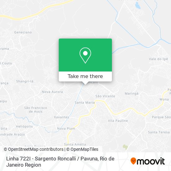 Linha 722I - Sargento Roncalli / Pavuna map