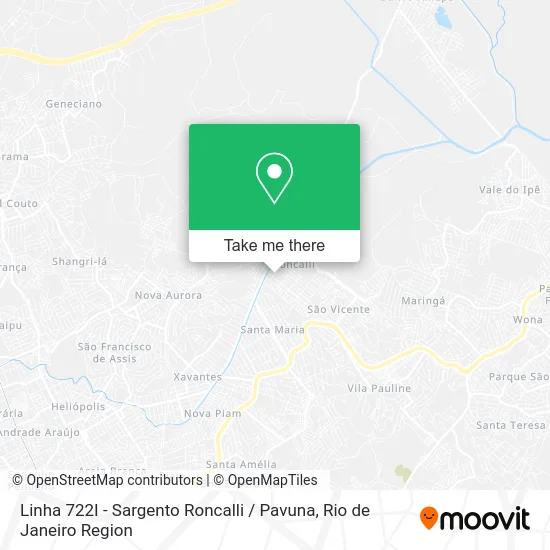 Linha 722I - Sargento Roncalli / Pavuna map