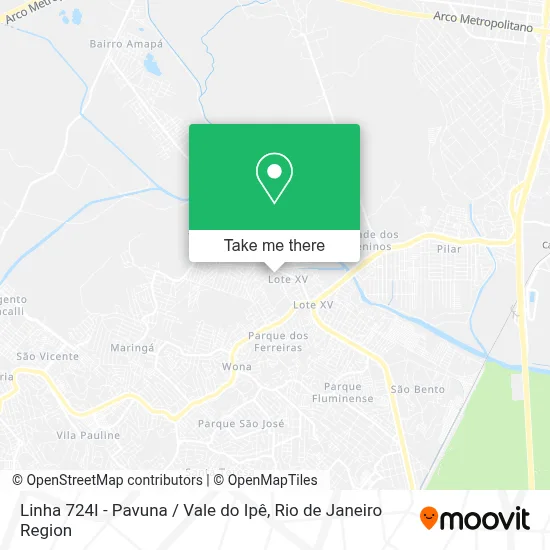 Linha 724I - Pavuna / Vale do Ipê map