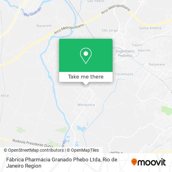 Mapa Fábrica Pharmácia Granado Phebo  Ltda