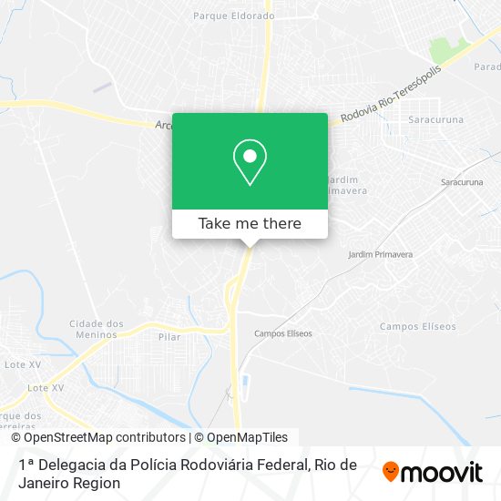 Mapa 1ª Delegacia da Polícia Rodoviária Federal