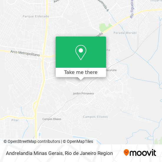 Andrelandia Minas Gerais map