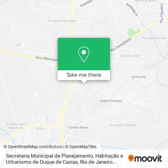 Mapa Secretaria Municipal de Planejamento, Habitação e Urbanismo de Duque de Caxias