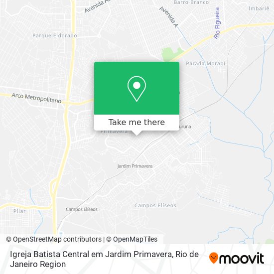 Mapa Igreja Batista Central em Jardim Primavera