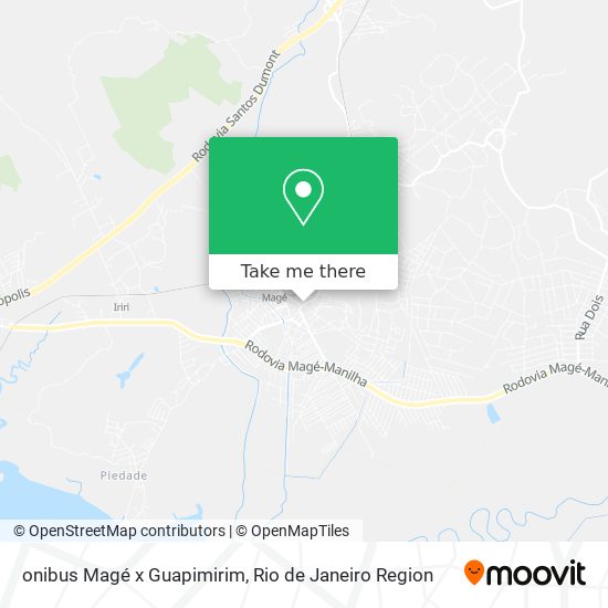 Mapa onibus Magé x Guapimirim