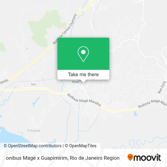 onibus Magé x Guapimirim map