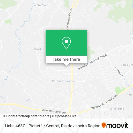 Linha 463C - Piabetá / Central map