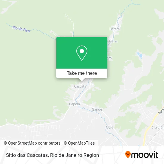 Sitio das Cascatas map