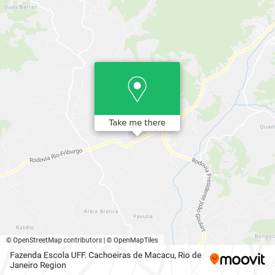 Fazenda Escola UFF. Cachoeiras de Macacu map
