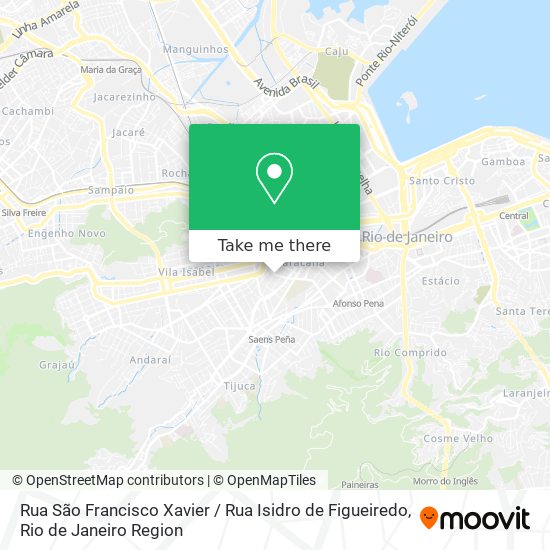 Mapa Rua São Francisco Xavier / Rua Isidro de Figueiredo