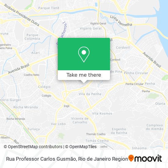 Mapa Rua Professor Carlos Gusmão