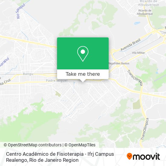 Mapa Centro Acadêmico de Fisioterapia - Ifrj Campus Realengo