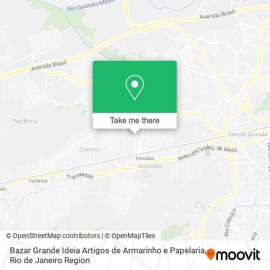 Mapa Bazar Grande Ideia Artigos de Armarinho e Papelaria