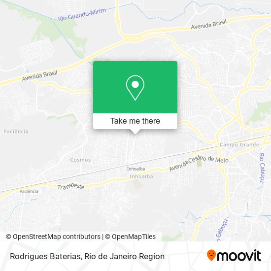 Mapa Rodrigues Baterias