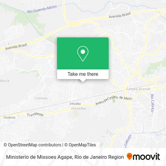 Ministerio de Missoes Agape map
