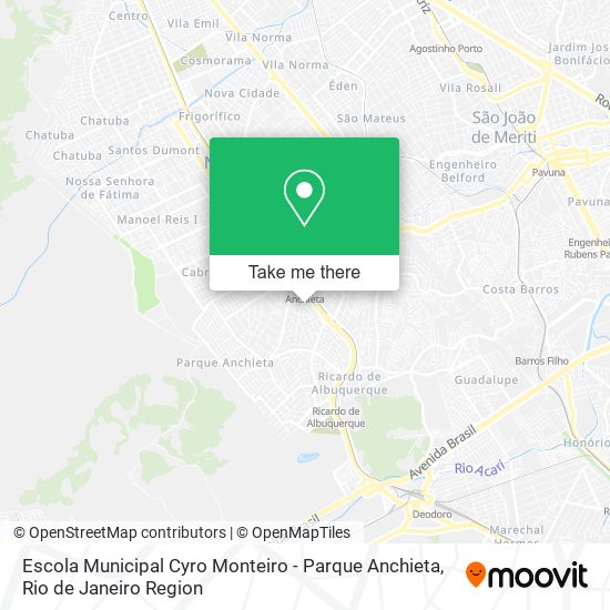 Mapa Escola Municipal Cyro Monteiro - Parque Anchieta