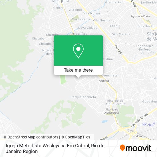 Mapa Igreja Metodista Wesleyana Em Cabral