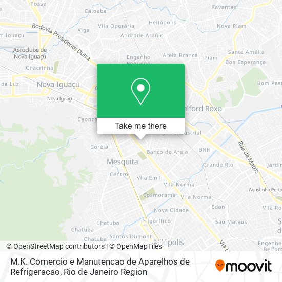 M.K. Comercio e Manutencao de Aparelhos de Refrigeracao map